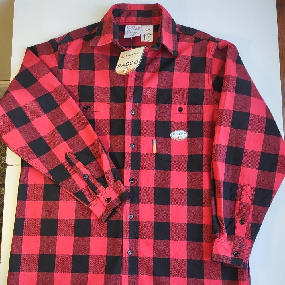 NEW Rasco Men's FR Cat 2 Long Sleeve Shirt Workwear Durable Large - Picture 5 of 8